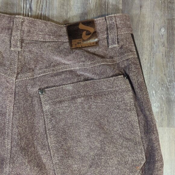 89 Davoucci Mens Loose Fit Heavy Duty Leather Jean Pant 34 X 34 Brown Vintage - Picture 14 of 16